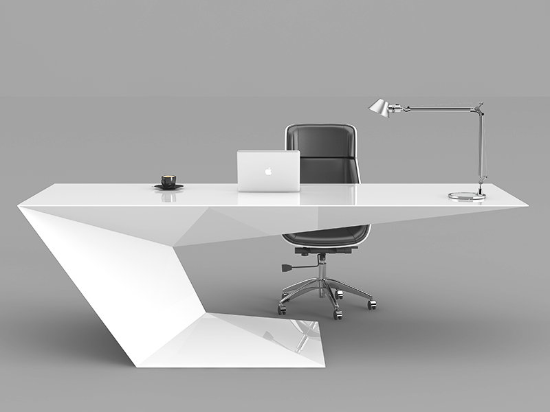烤漆白色老板桌简约现代经理主管桌异型总裁桌时尚家用办公桌单人