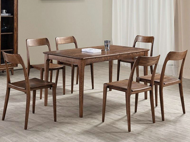 白蜡木餐桌椅组合大小户型家用简约长方形饭桌原木餐台