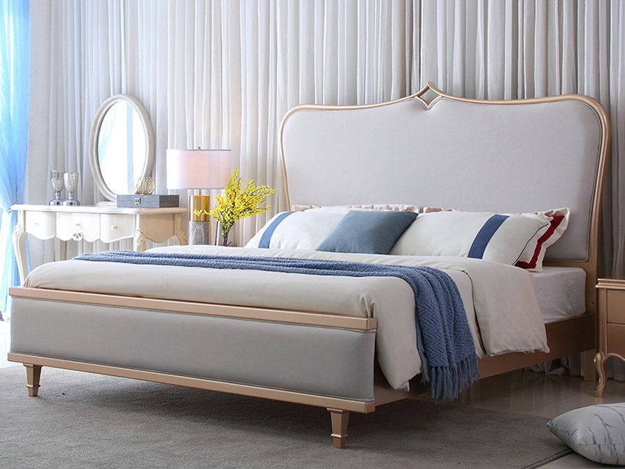美式轻奢风实木床现代简约主卧室1.8米双人高档奢华欧式床