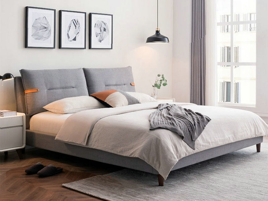 布艺床轻奢北欧现代简约双人软床可拆洗可调节靠包主卧婚床
