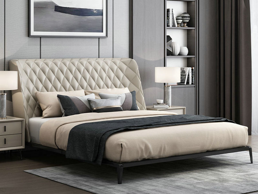 床实木1.8米家具床双人卧室床公主床真皮床轻奢床单人床皮床