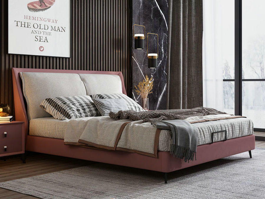 北欧布艺床现代简约轻奢床 主卧1.5米1.8m双人床榻榻米皮床卧室床