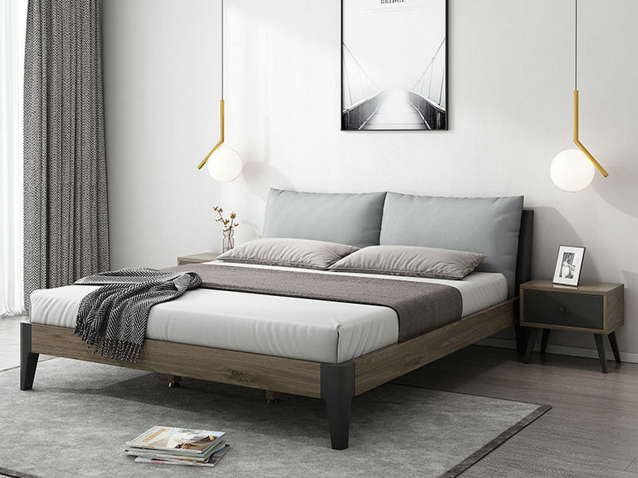 北欧风格床现代简约实木1.8m主卧双人床1.2米经济卧室ins网红家具