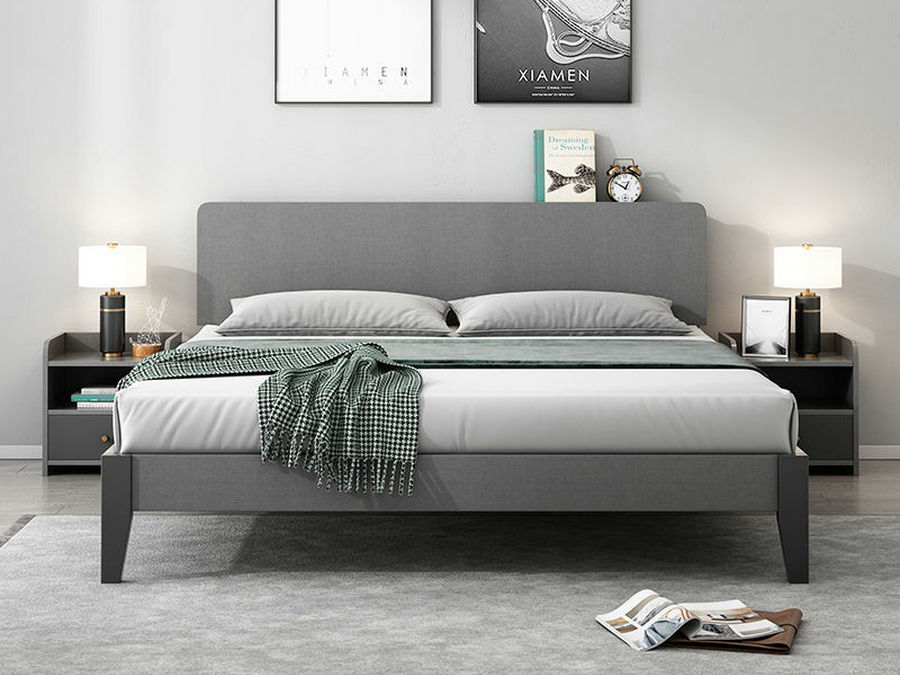 北欧现代1.8米板式床简约主卧双人床1.2米小户型经济床卧室家具