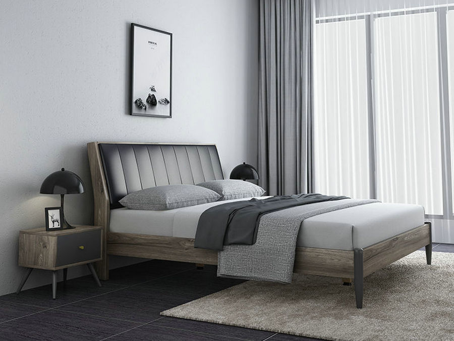 北欧风格床架1.2米1.5米双人床成人主卧现代1.8米单人实木床家具