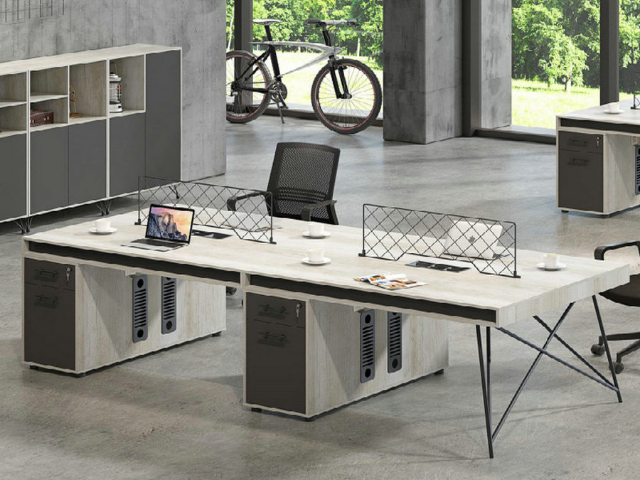 职员办公桌2/4人位 员工办公桌组合电脑桌简约现代办公家具桌子