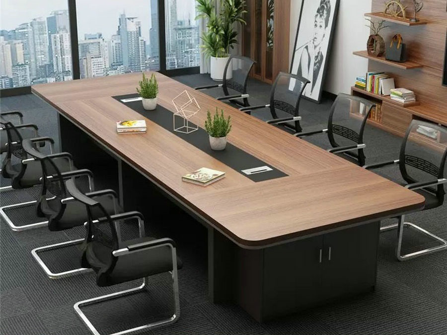 大型会议桌长桌简约现代工业风大桌子接待洽谈办公室桌椅组合家具