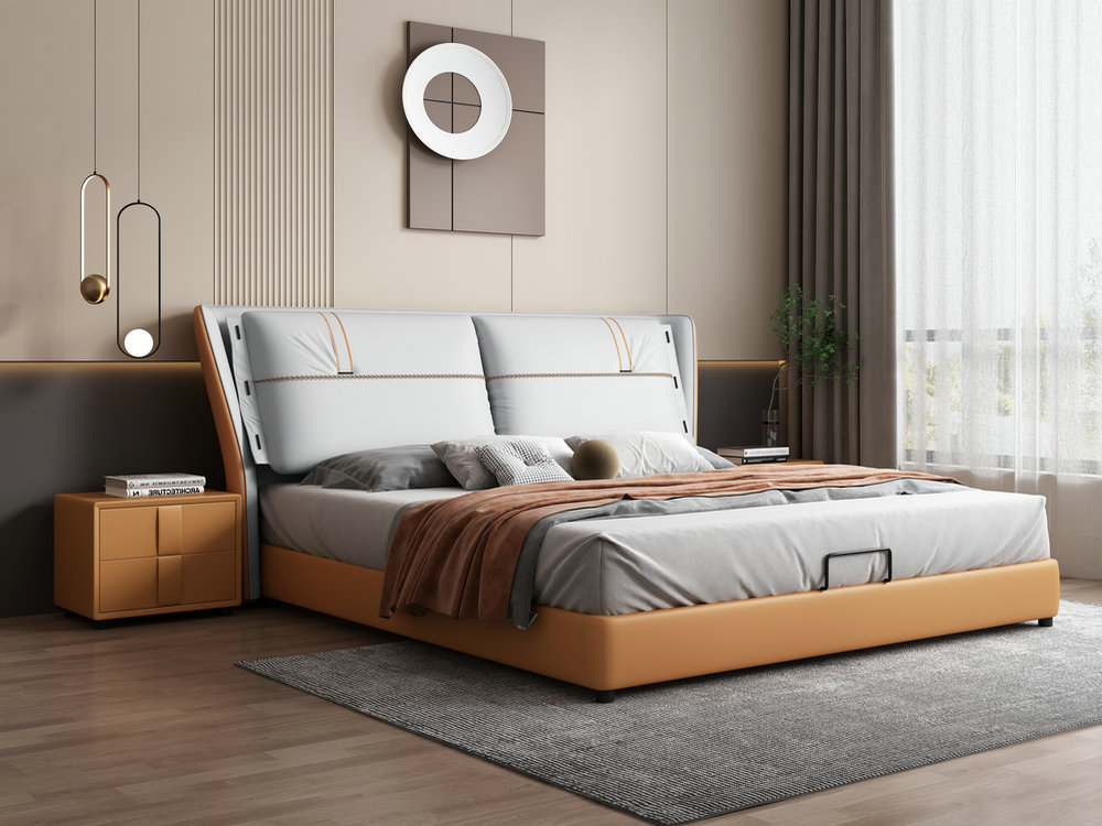 北欧免洗科技布床轻奢双人1.8米主卧婚床现代简约布艺床可拆洗1.5
