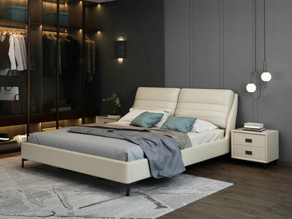 科技布床免洗意式轻奢双人床1.8米现代简约主卧婚床布艺床