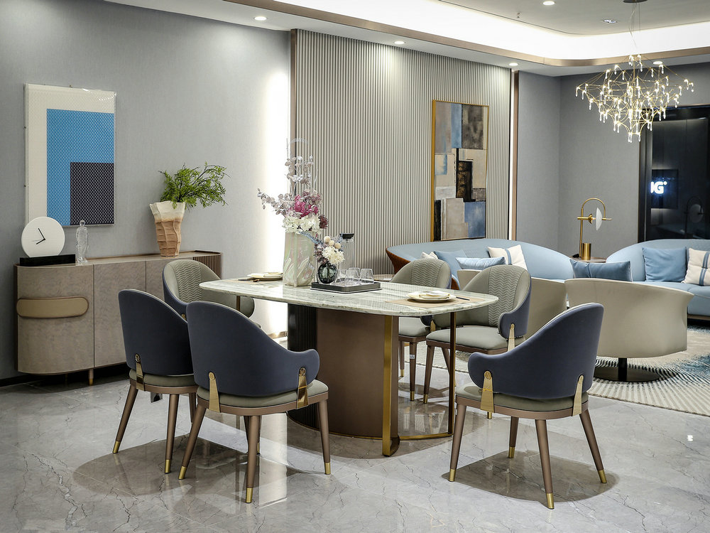 杭州双龙家具推荐高端精品餐厅系列家具餐桌椅组合