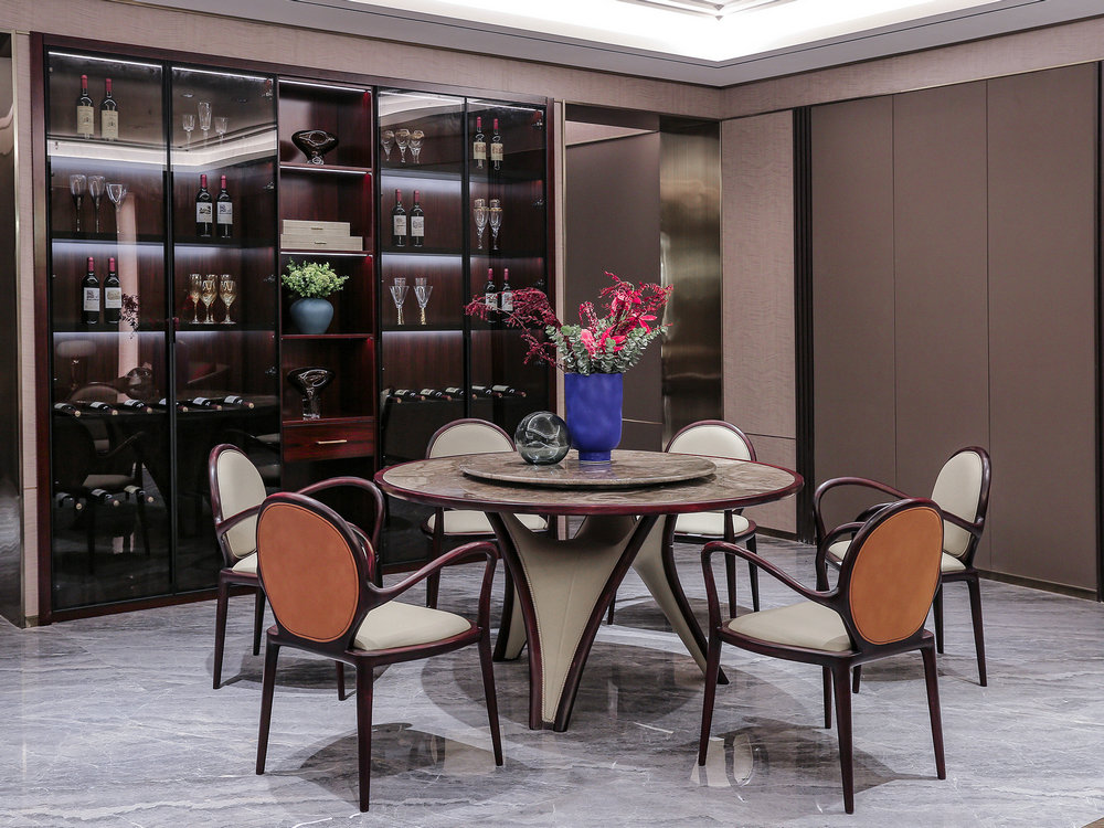 杭州双龙家具推荐高端精品餐厅系列家具餐桌椅组合