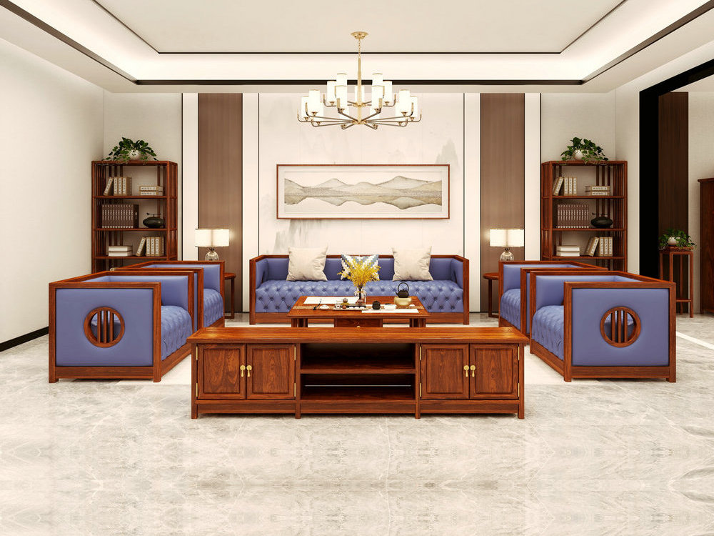 刺猬紫檀沙发花梨木沙发红木沙发中式家具仿古客厅全实木沙发组合